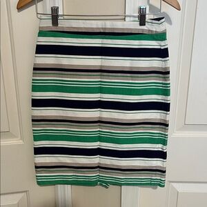 Banana Republic Green and Navy Striped Pencil Skirt